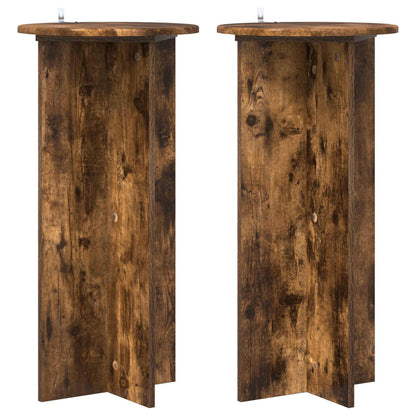 Plantenstandaard 2 pcs Gerookt eiken 40 x 40 x 80 cm