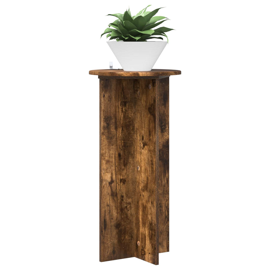 Plantenstandaard 2 pcs Gerookt eiken 40 x 40 x 80 cm