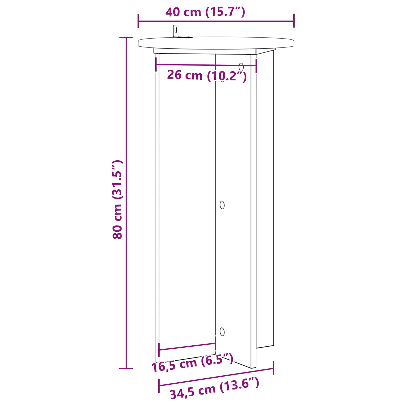 Plantenstandaard 2 pcs Oud hout 40 x 40 x 80 cm Bewerkt hout