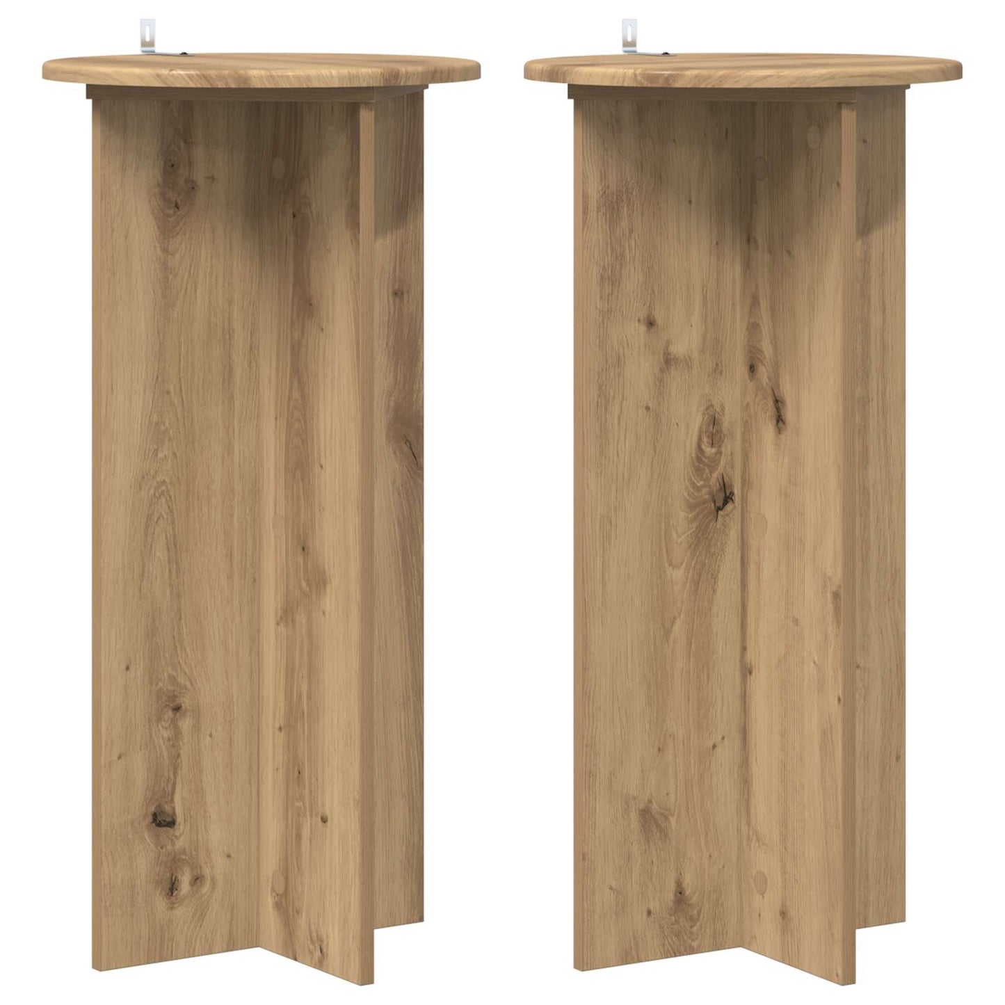 Plantenstandaard 2 pcs Artisanaal eiken 40 x 40 x 80 cm