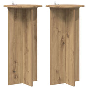 Plantenstandaard eiken 40x40x80 cm set van 2