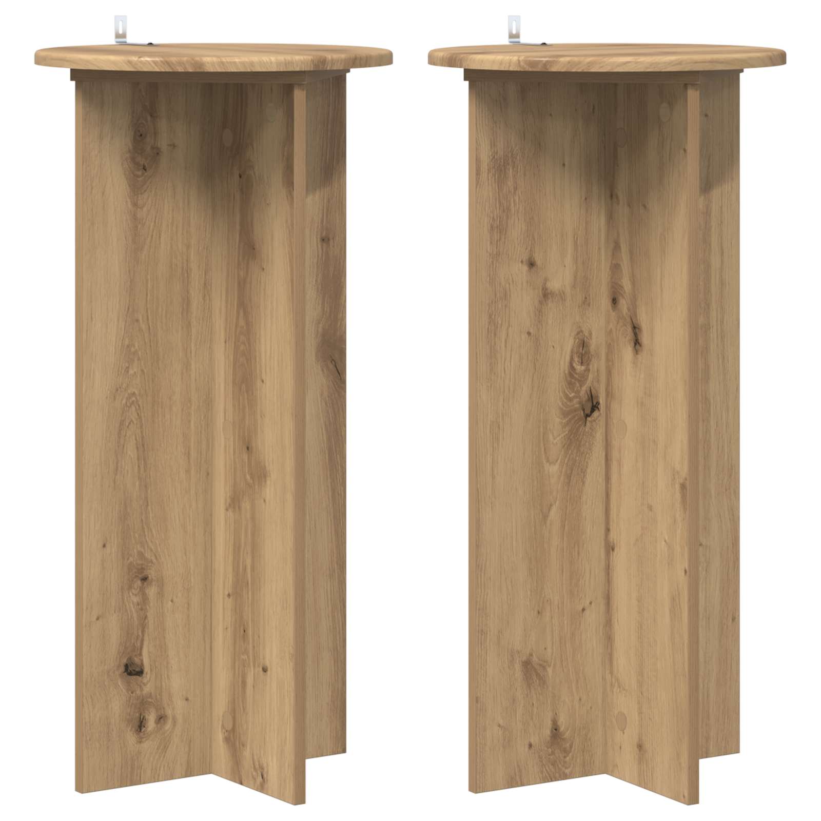 Plantenstandaard 2 pcs Artisanaal eiken 40 x 40 x 80 cm
