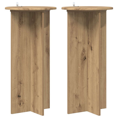 Plantenstandaard 2 pcs Artisanaal eiken 40 x 40 x 80 cm