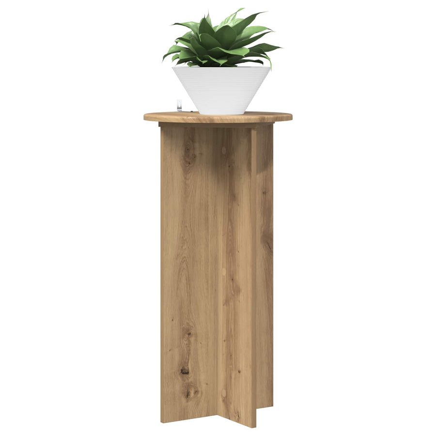 Plantenstandaard 2 pcs Artisanaal eiken 40 x 40 x 80 cm