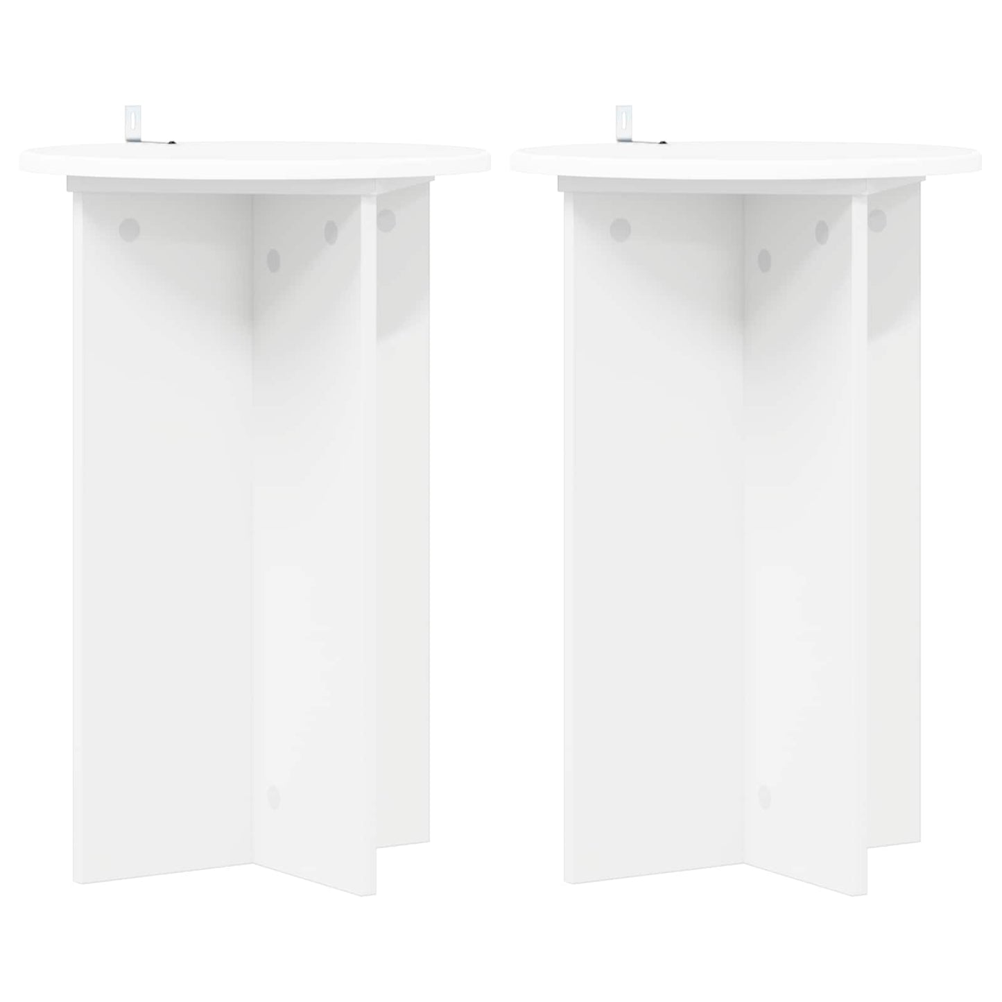 Plantenstandaard 2 pcs Wit Ø40 x 60 cm Bewerkt hout
