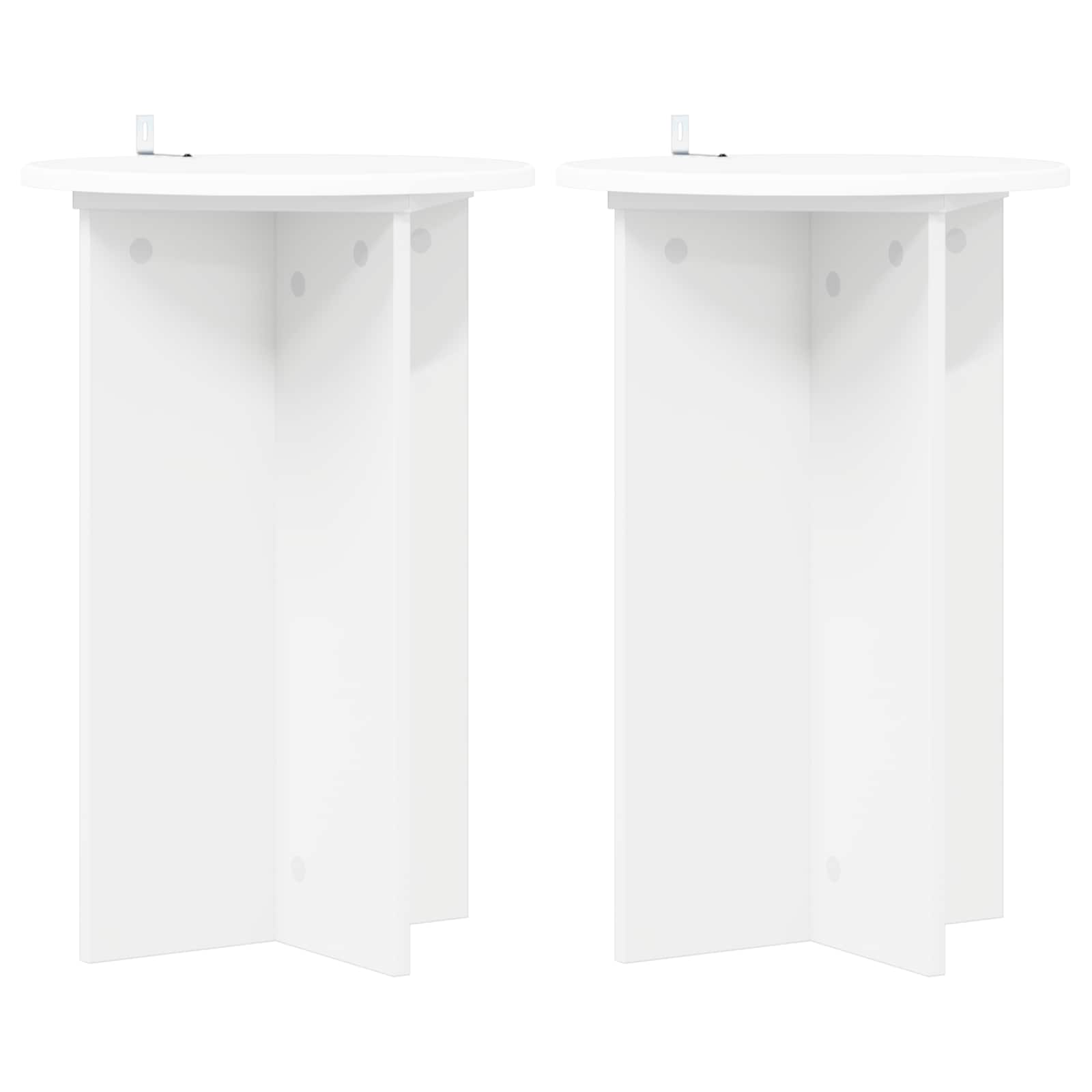Plantenstandaard 2 pcs Wit Ø40 x 60 cm Bewerkt hout