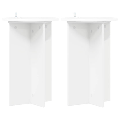Plantenstandaard 2 pcs Wit Ø40 x 60 cm Bewerkt hout