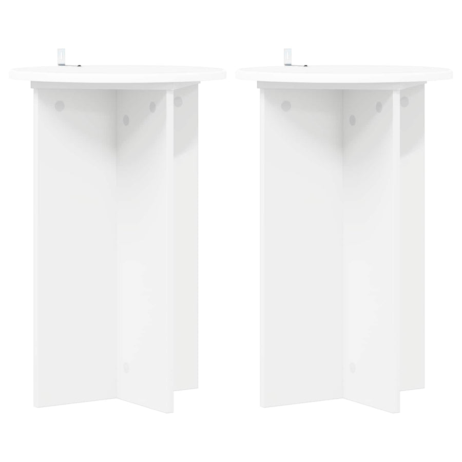 Plantenstandaard 2 pcs Wit Ø40 x 60 cm Bewerkt hout