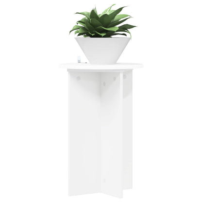 Plantenstandaard 2 pcs Wit Ø40 x 60 cm Bewerkt hout