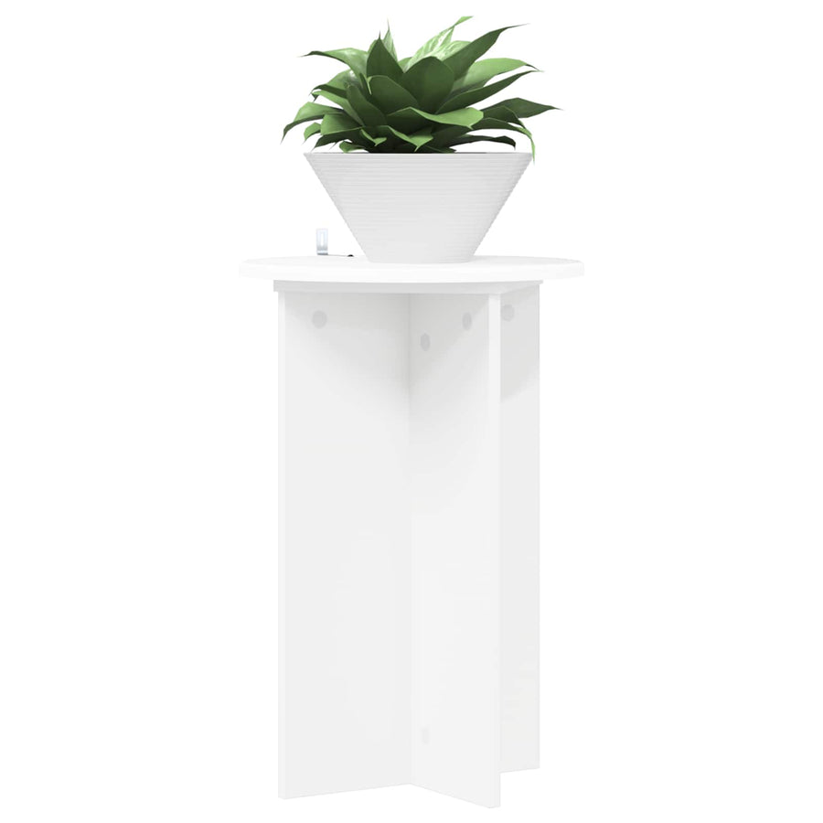 Plantenstandaard 2 pcs Wit Ø40 x 60 cm Bewerkt hout