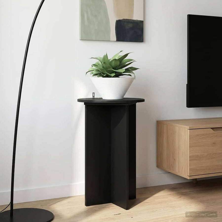 Plantenstandaard 2 pcs Zwart Ø40 x 60 cm Bewerkt hout