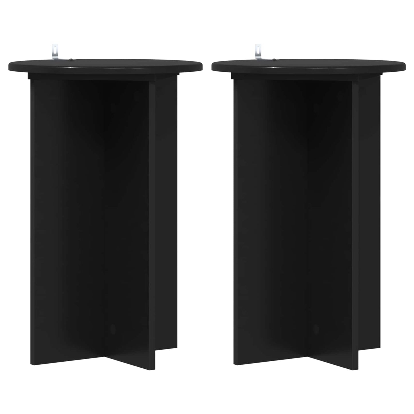 Plantenstandaard 2 pcs Zwart Ø40 x 60 cm Bewerkt hout