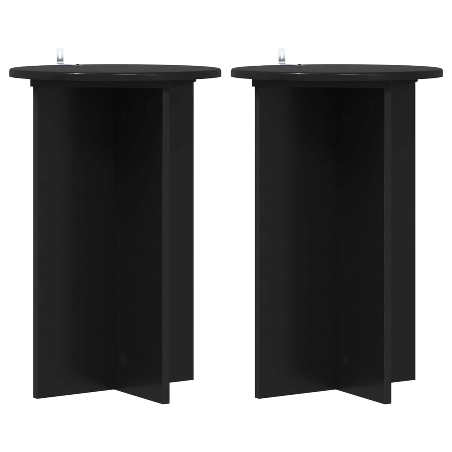 Plantenstandaard 2 pcs Zwart Ø40 x 60 cm Bewerkt hout
