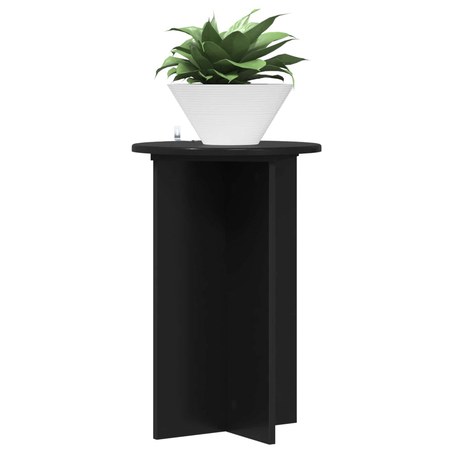 Plantenstandaard 2 pcs Zwart Ø40 x 60 cm Bewerkt hout