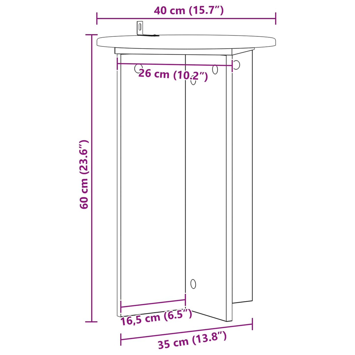 Plantenstandaard 2 pcs Zwart Ø40 x 60 cm Bewerkt hout