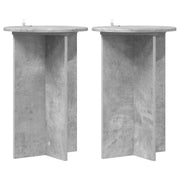 Plantenstandaard 2 stuks betongrijs Ø40x60 cm bewerkt hout
