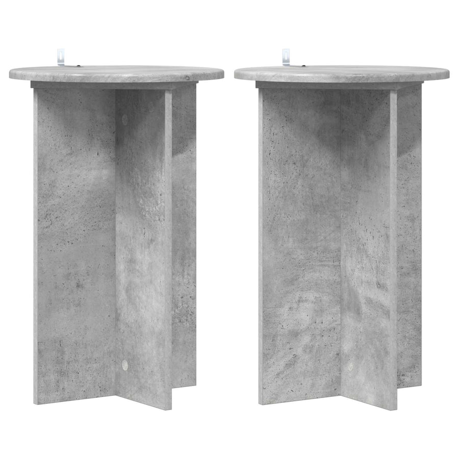 Plantenstandaard 2 pcs Betongrijs Ø40 x 60 cm Bewerkt hout