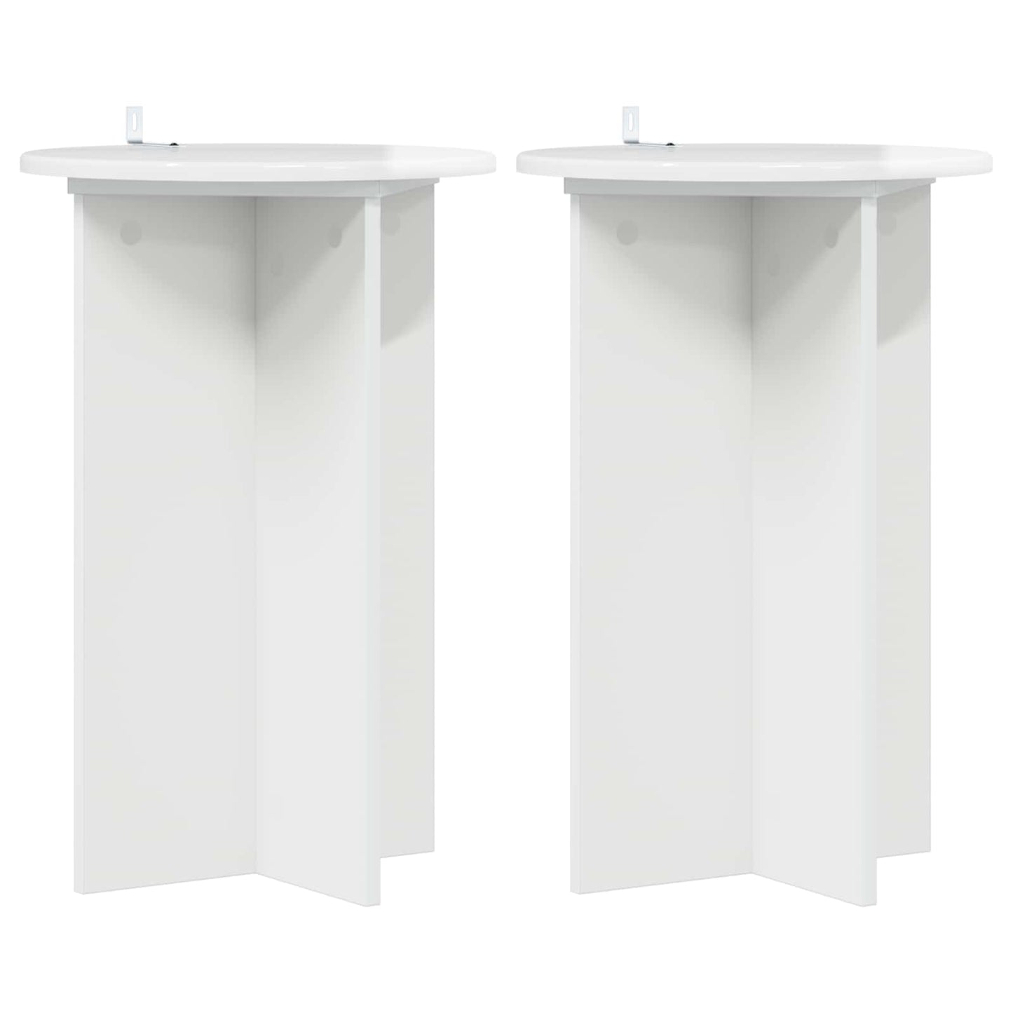 Plantenstandaard 2 pcs Hoogglans Wit Ø40 x 60 cm Bewerkt hout