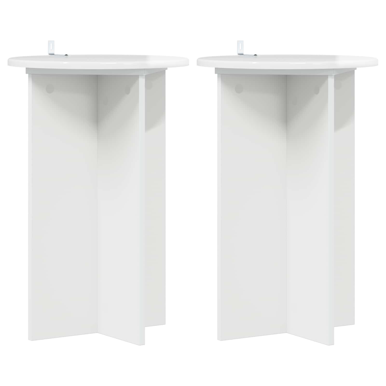 Plantenstandaard 2 pcs Hoogglans Wit Ø40 x 60 cm Bewerkt hout