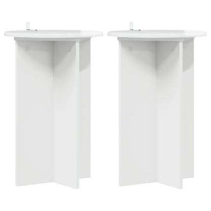 Plantenstandaard 2 pcs Hoogglans Wit Ø40 x 60 cm Bewerkt hout