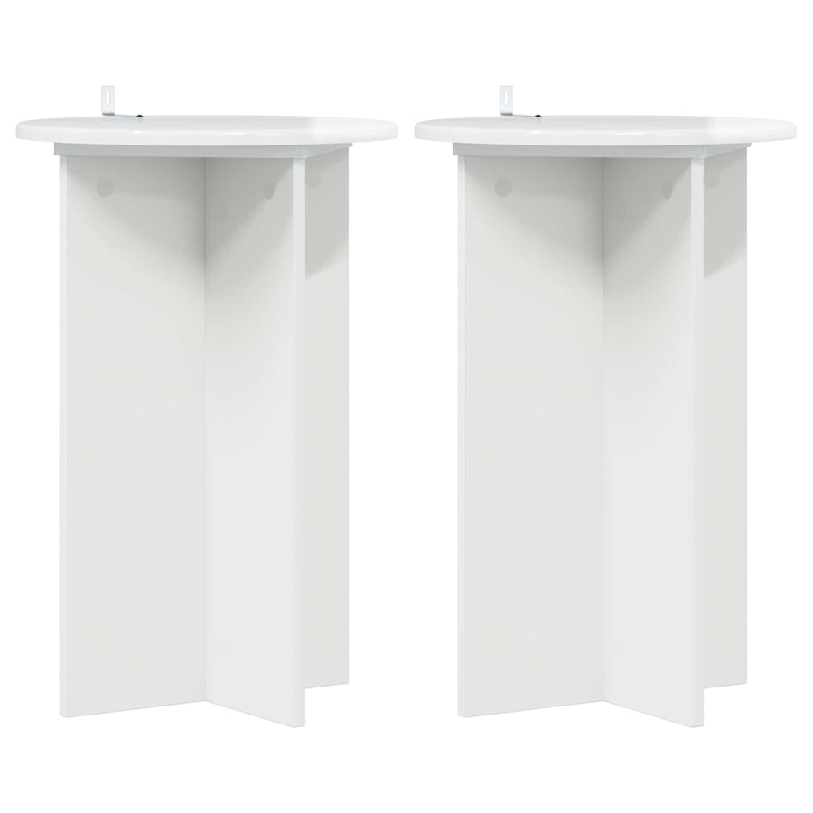 Plantenstandaard 2 pcs Hoogglans Wit Ø40 x 60 cm Bewerkt hout