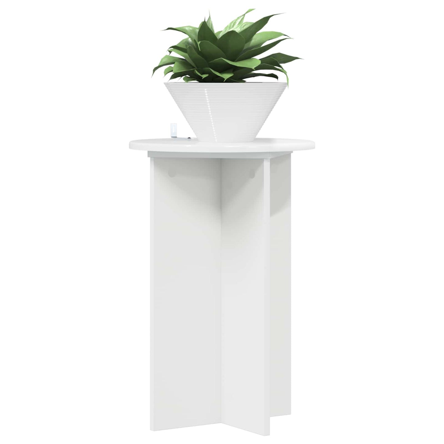 Plantenstandaard 2 pcs Hoogglans Wit Ø40 x 60 cm Bewerkt hout