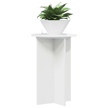 Plantenstandaard 2 pcs Hoogglans Wit Ø40 x 60 cm Bewerkt hout