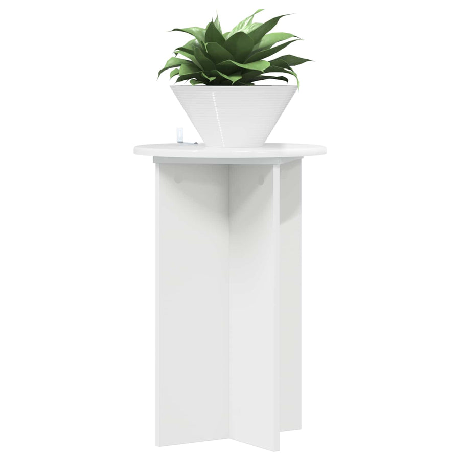 Plantenstandaard 2 pcs Hoogglans Wit Ø40 x 60 cm Bewerkt hout