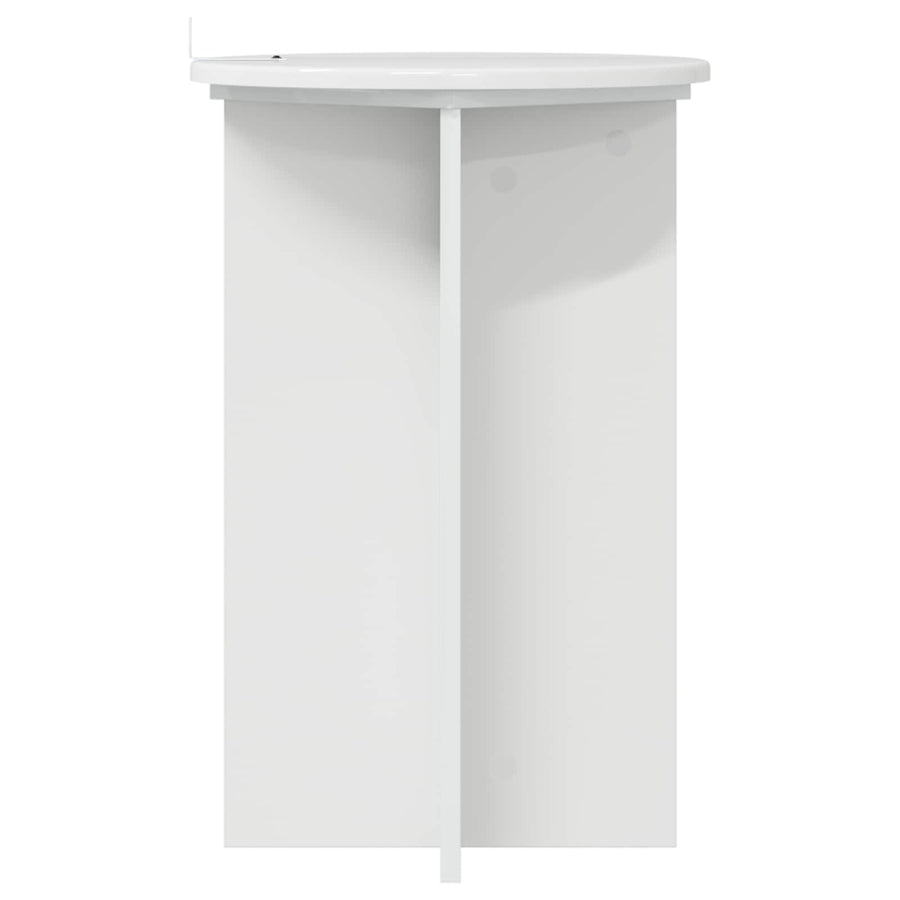 Plantenstandaard 2 pcs Hoogglans Wit Ø40 x 60 cm Bewerkt hout