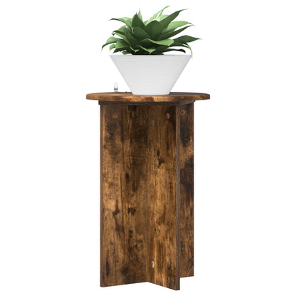 Plantenstandaard 2 pcs Gerookt eiken Ø40 x 60 cm Bewerkt hout