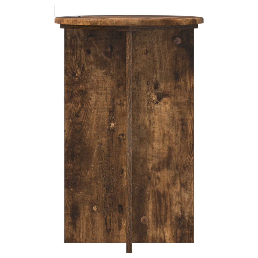 Plantenstandaard 2 pcs Gerookt eiken Ø40 x 60 cm Bewerkt hout