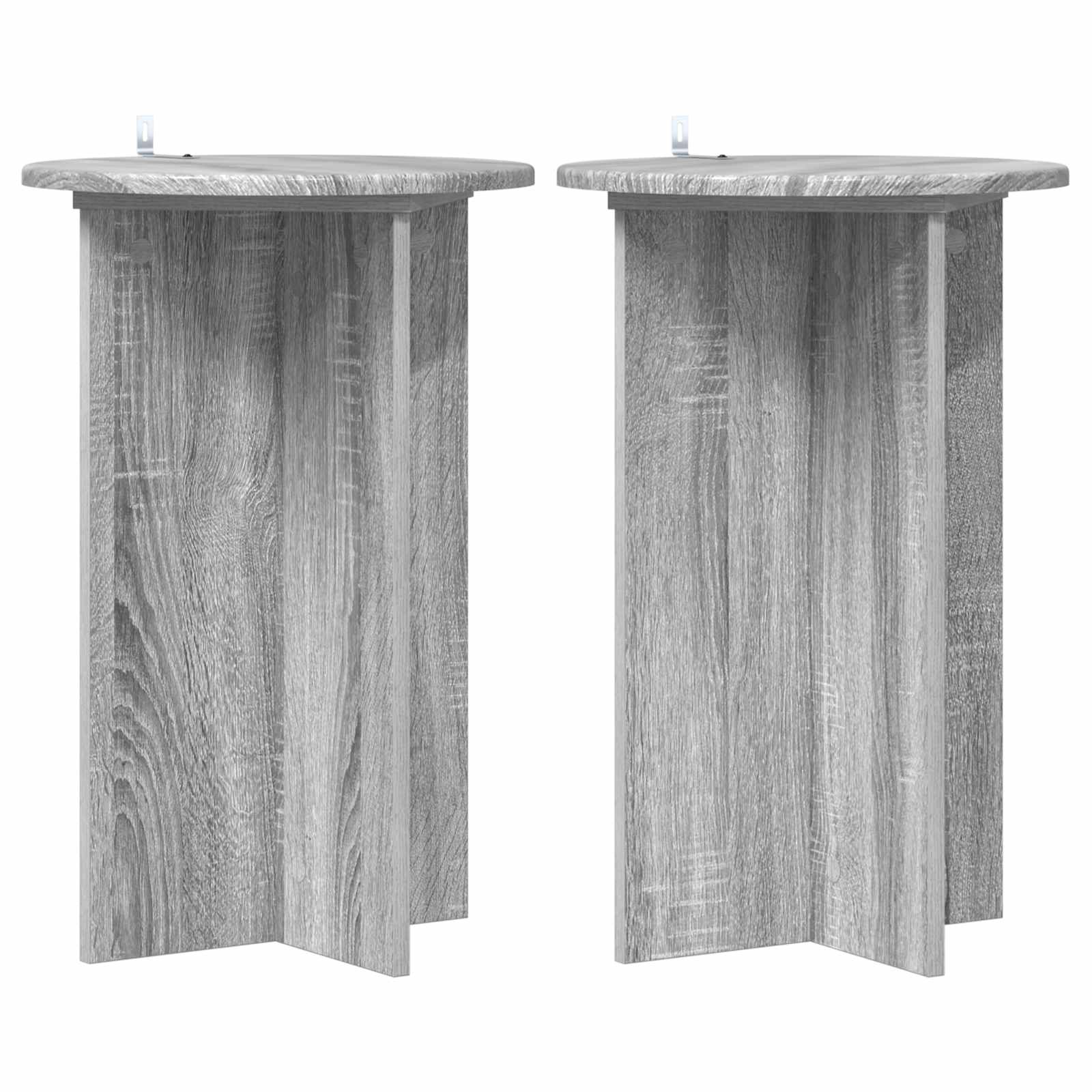 Plantenstandaard 2 pcs Grijs sonoma Ø40 x 60 cm Bewerkt hout