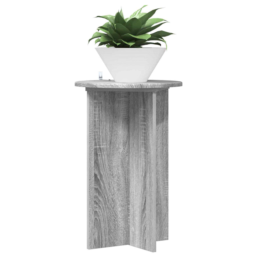Plantenstandaard 2 pcs Grijs sonoma Ø40 x 60 cm Bewerkt hout