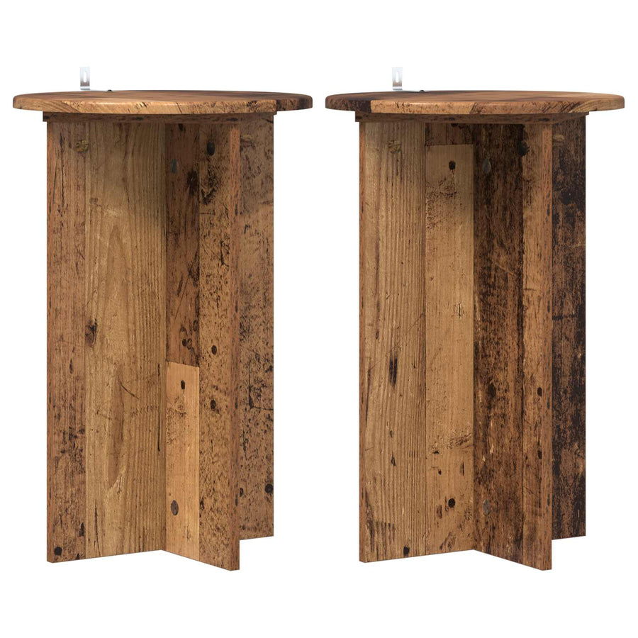 Plantenstandaard 2 pcs Oud hout Ø40 x 60 cm Bewerkt hout