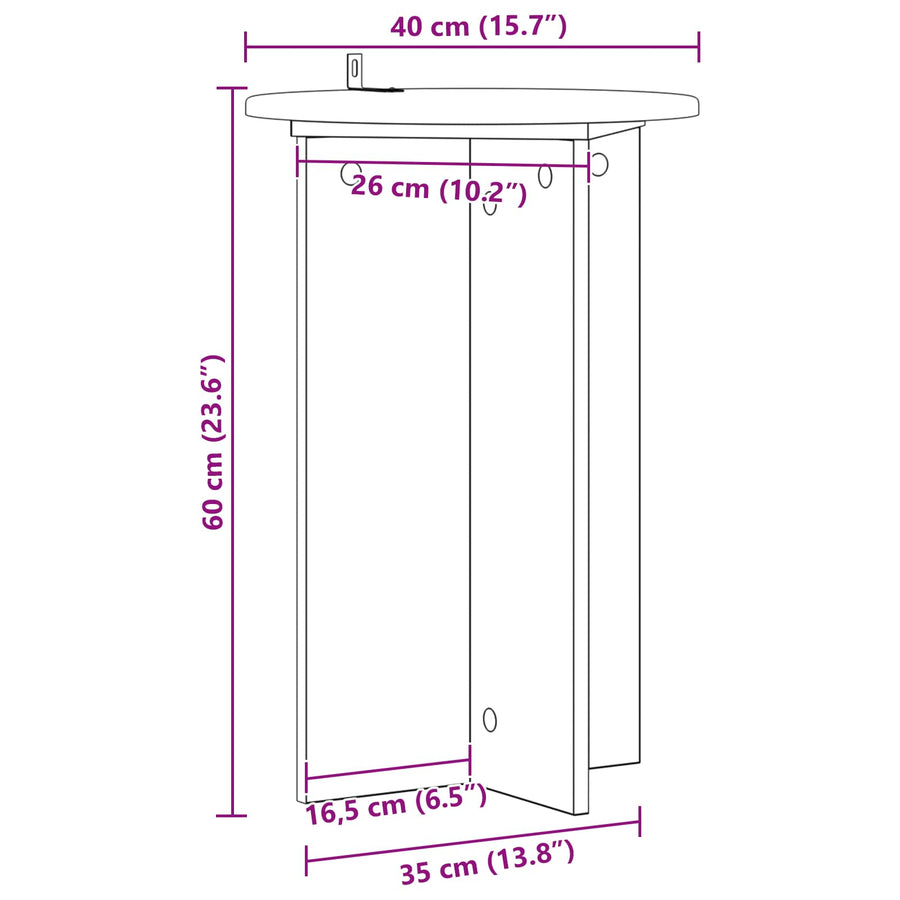 Plantenstandaard 2 pcs Oud hout Ø40 x 60 cm Bewerkt hout