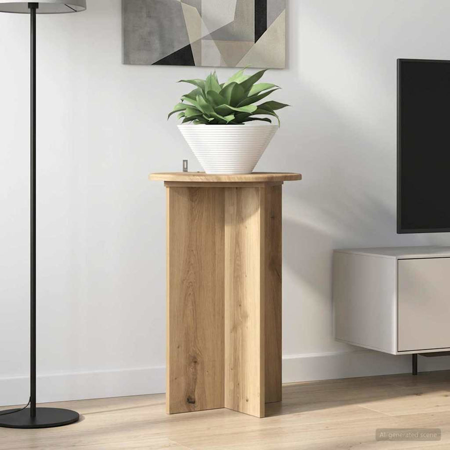 Plantenstandaard 2 pcs Artisanaal eiken Ø40 x 60 cm