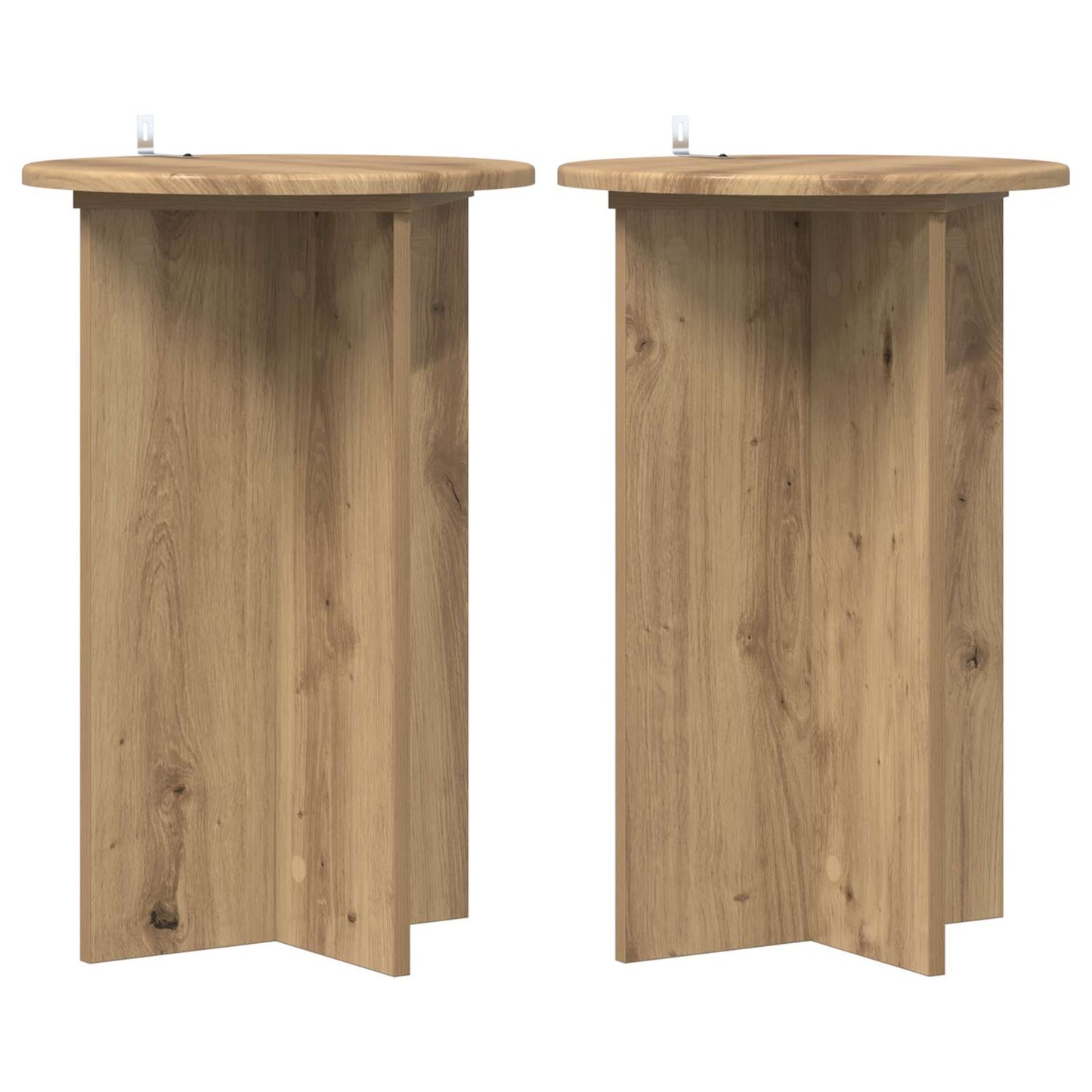 Plantenstandaard 2 pcs Artisanaal eiken Ø40 x 60 cm