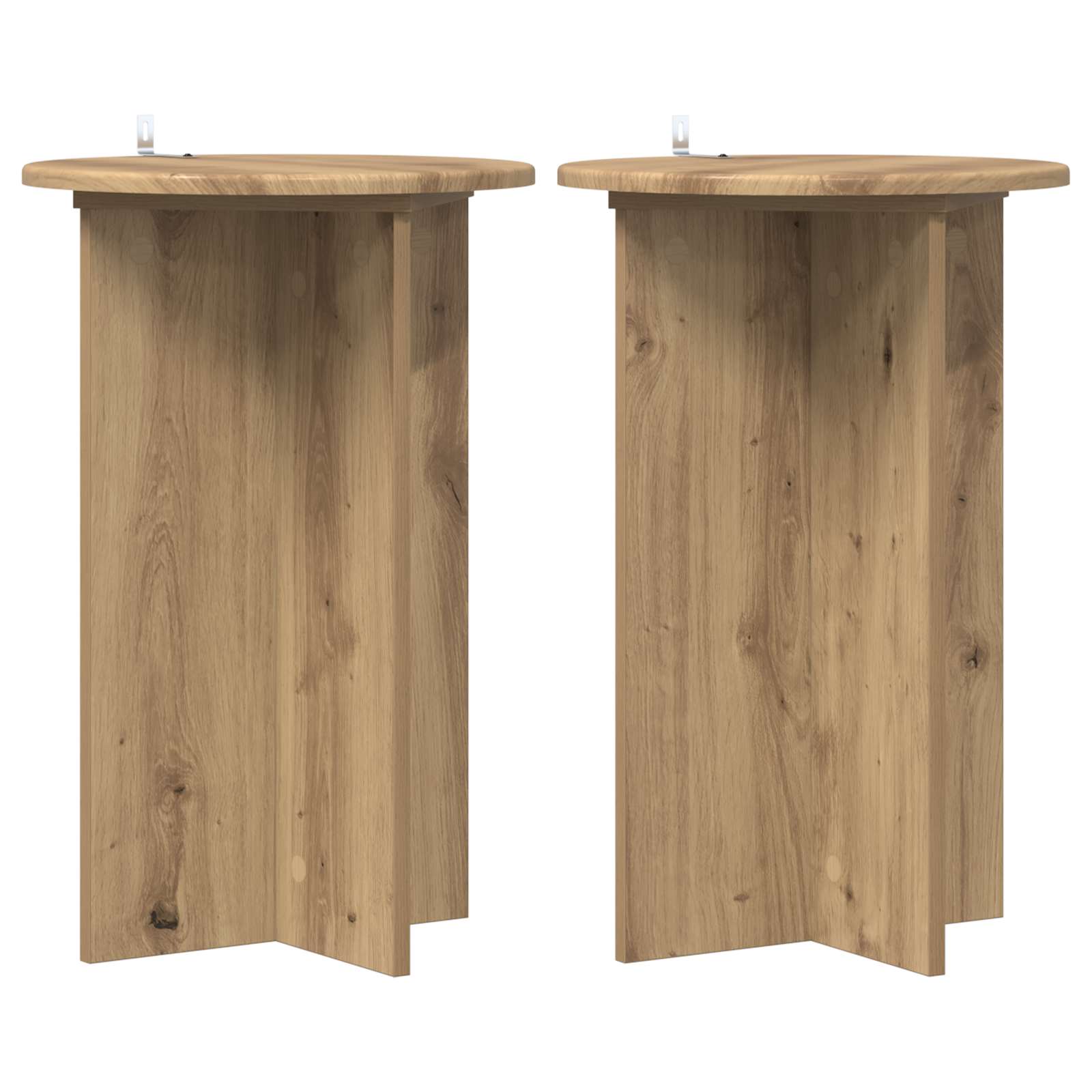 Plantenstandaard 2 pcs Artisanaal eiken Ø40 x 60 cm
