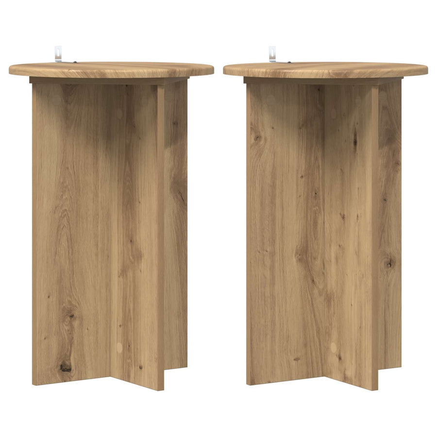 Plantenstandaard 2 pcs Artisanaal eiken Ø40 x 60 cm