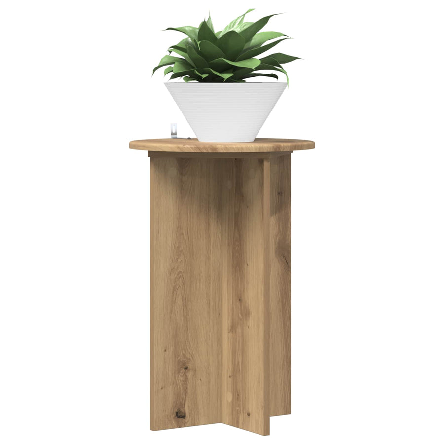 Plantenstandaard 2 pcs Artisanaal eiken Ø40 x 60 cm