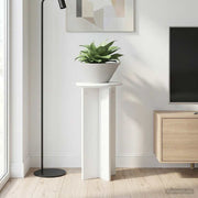 Plantenstandaard 2 stuks wit bewerkt hout Ø29,5x60 cm