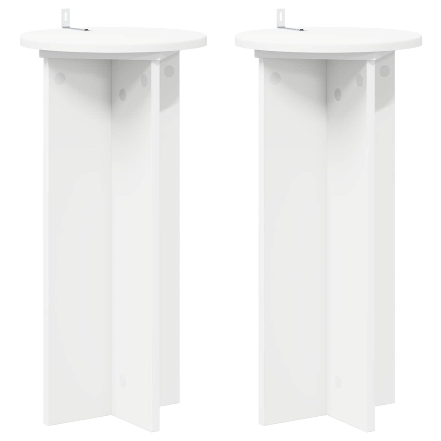 Plantenstandaard 2 pcs Wit Ø29,5 x 60 cm Bewerkt hout