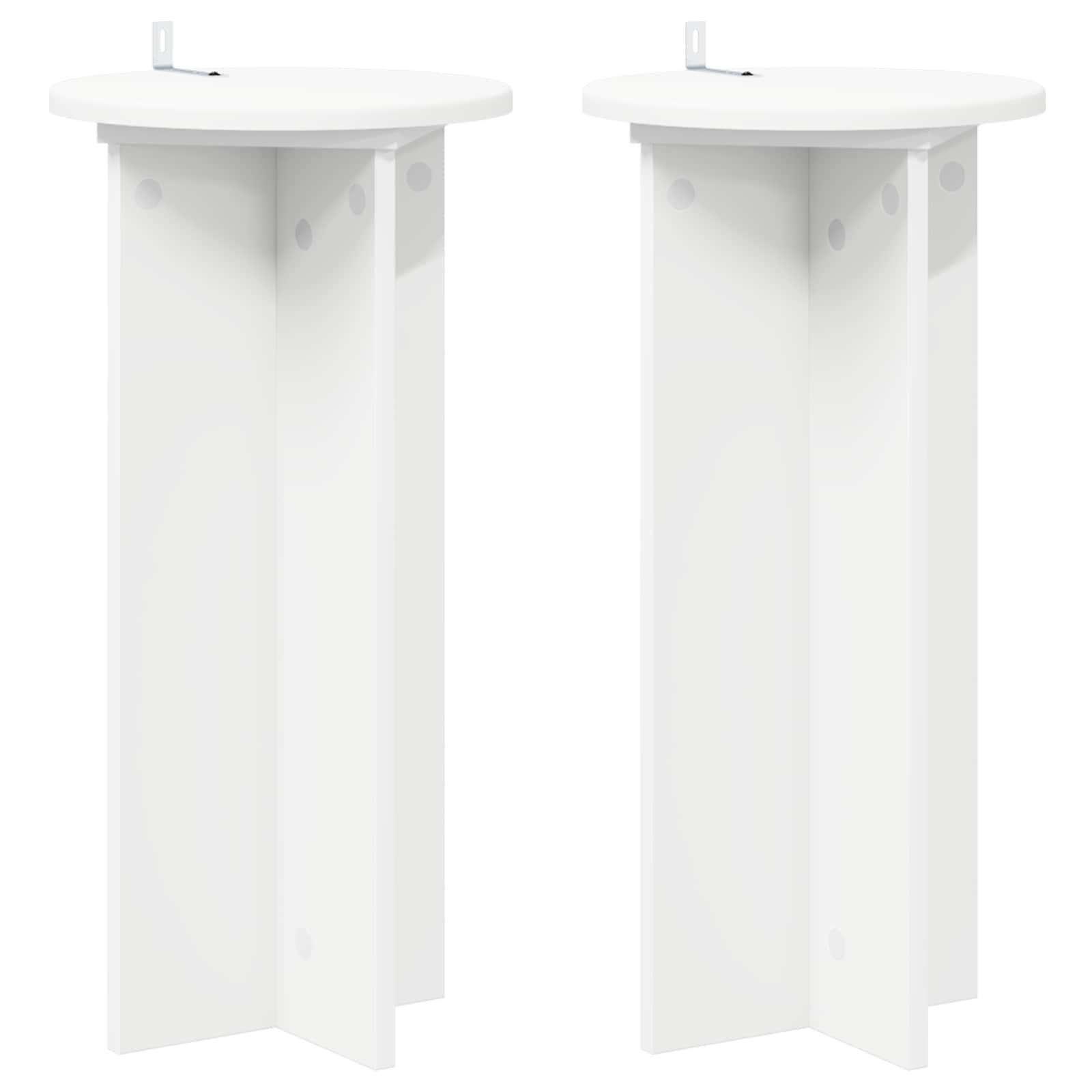 Plantenstandaard 2 pcs Wit Ø29,5 x 60 cm Bewerkt hout
