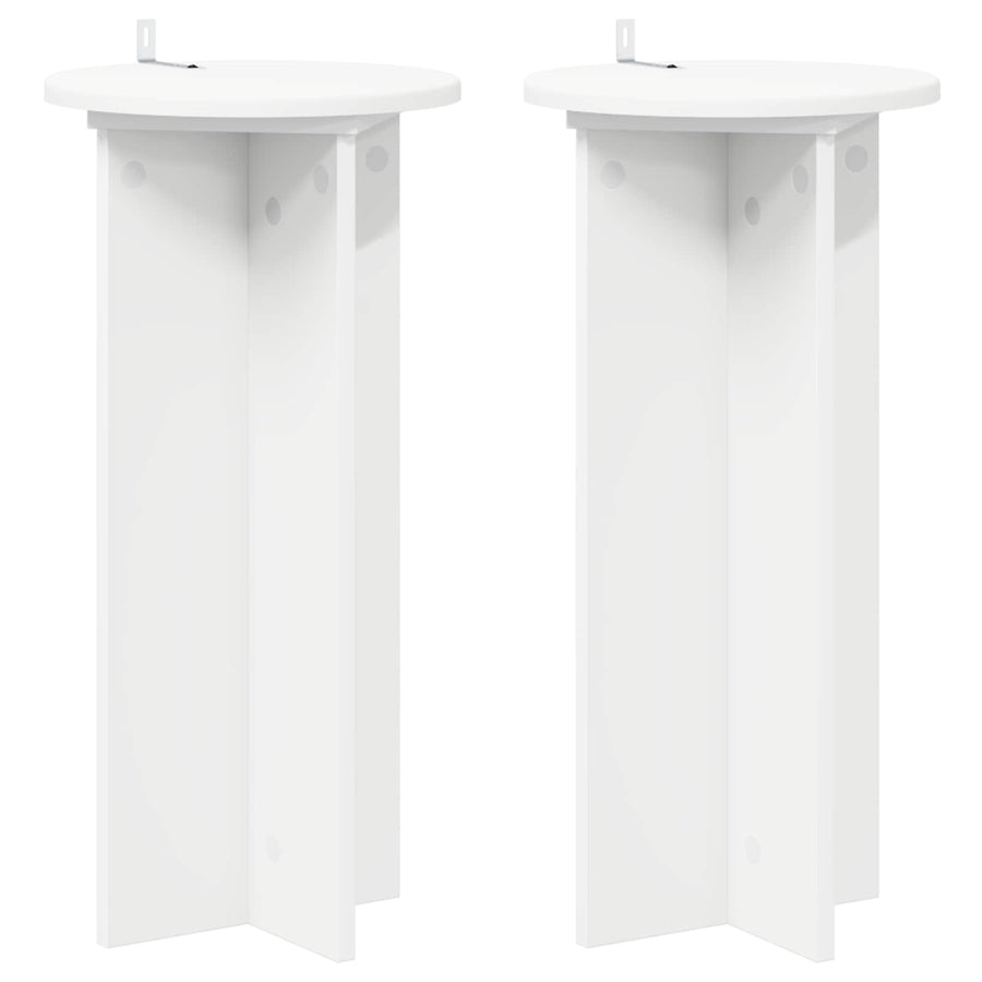Plantenstandaard 2 pcs Wit Ø29,5 x 60 cm Bewerkt hout