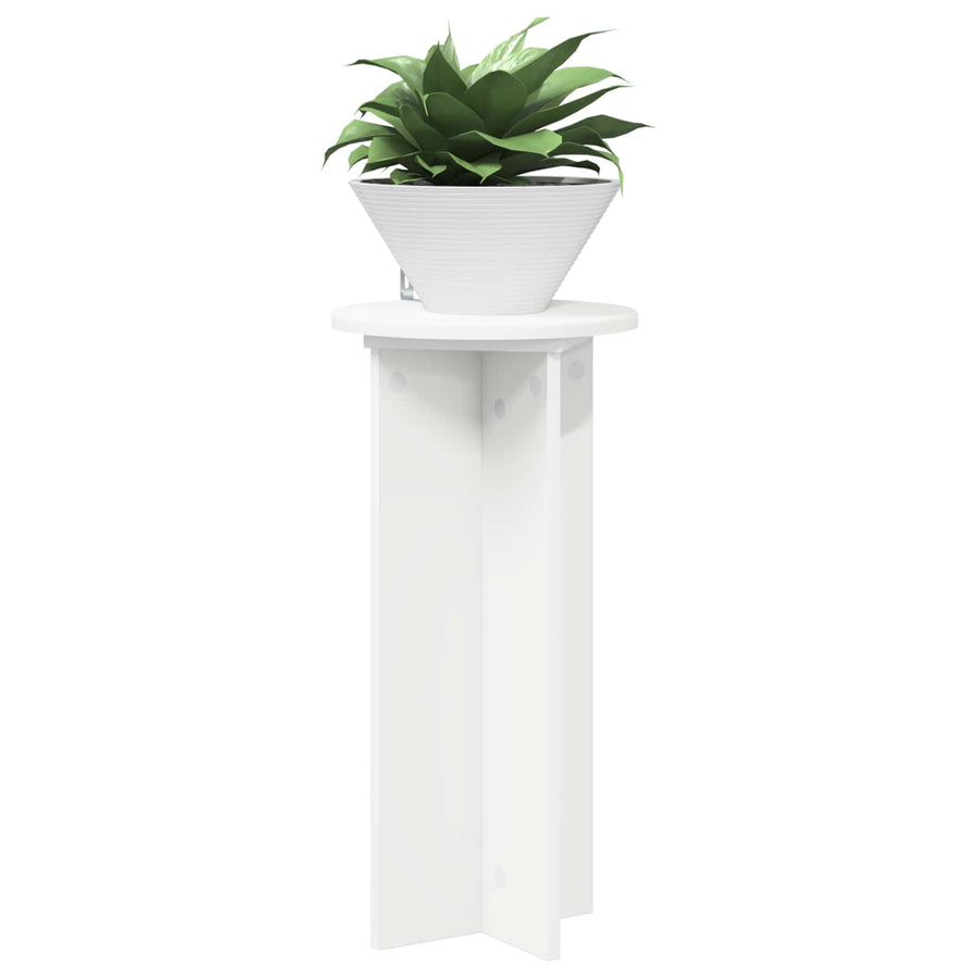 Plantenstandaard 2 pcs Wit Ø29,5 x 60 cm Bewerkt hout