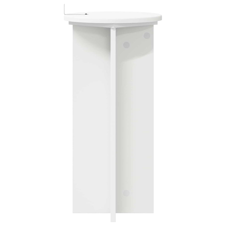 Plantenstandaard 2 pcs Wit Ø29,5 x 60 cm Bewerkt hout