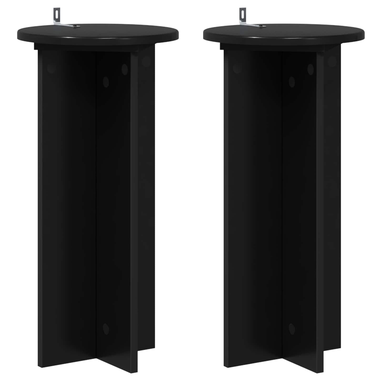 Plantenstandaard 2 pcs Zwart 29,5 x 29,5 x 60 cm Bewerkt hout