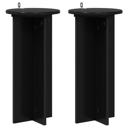 Plantenstandaard 2 pcs Zwart 29,5 x 29,5 x 60 cm Bewerkt hout