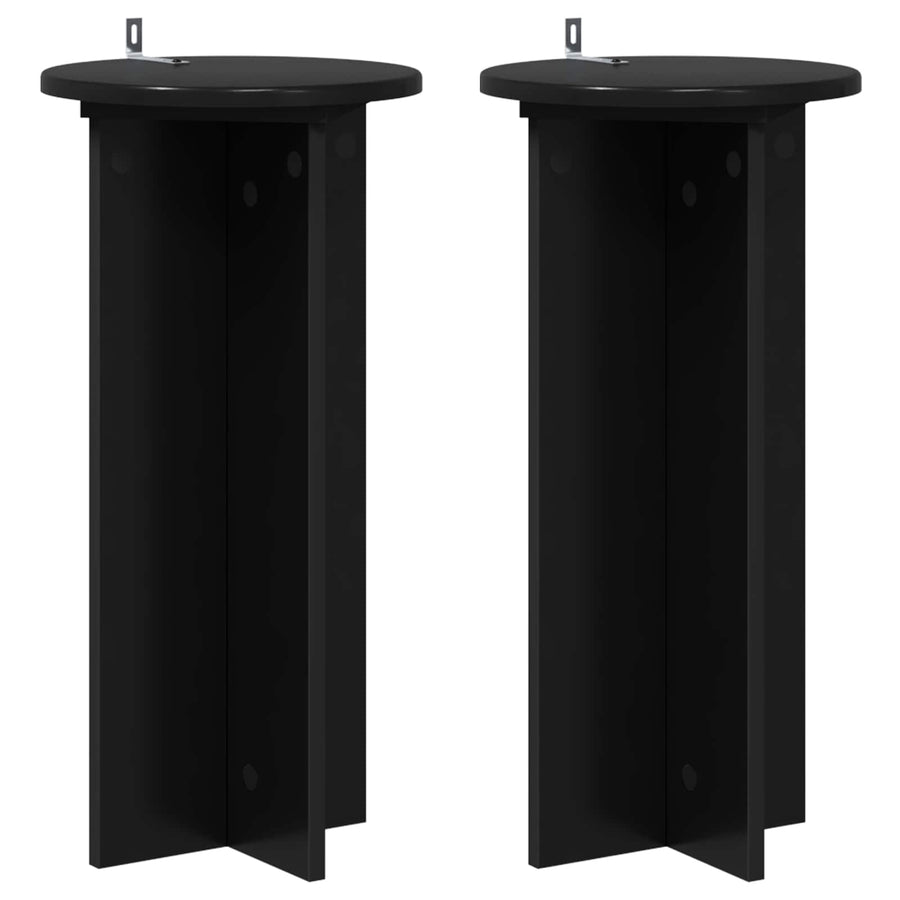 Plantenstandaard 2 pcs Zwart 29,5 x 29,5 x 60 cm Bewerkt hout