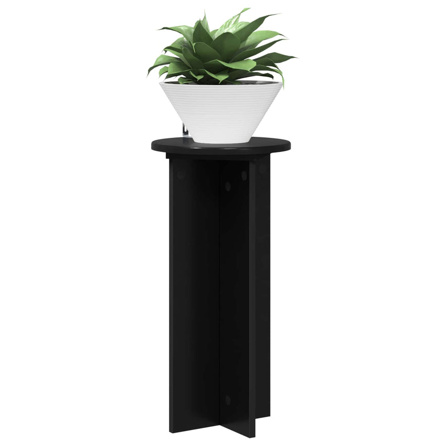 Plantenstandaard 2 pcs Zwart 29,5 x 29,5 x 60 cm Bewerkt hout